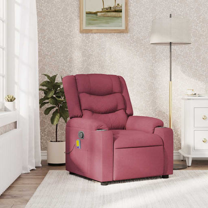 vidaXL Fauteuil de massage rouge bordeaux en tissu