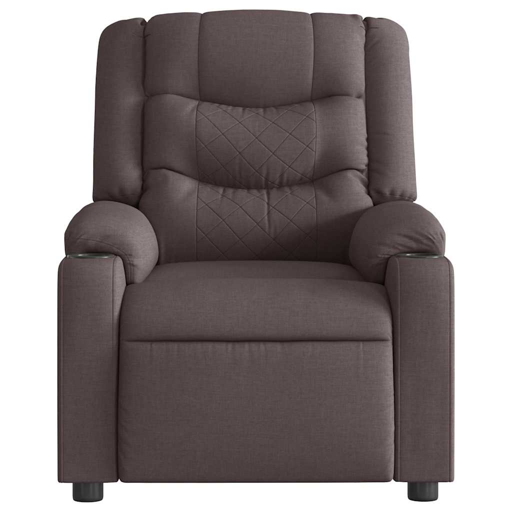 vidaXL Fauteuil de massage Marron foncé Tissu