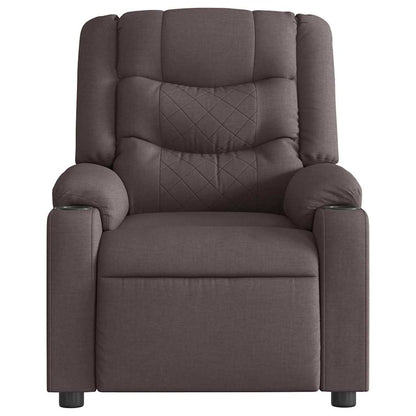 vidaXL Fauteuil de massage Marron foncé Tissu