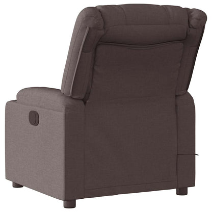 vidaXL Fauteuil de massage Marron foncé Tissu