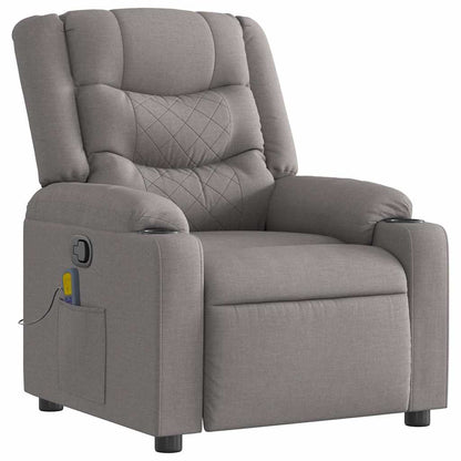 vidaXL Fauteuil de massage taupe en tissu