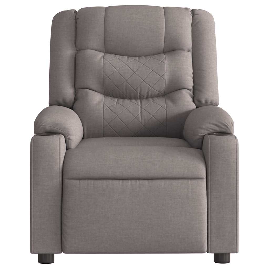 vidaXL Fauteuil de massage taupe en tissu