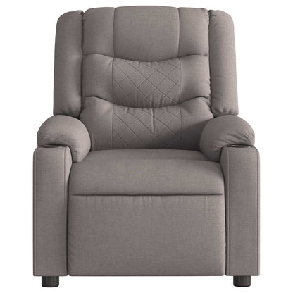 vidaXL Fauteuil de massage taupe en tissu