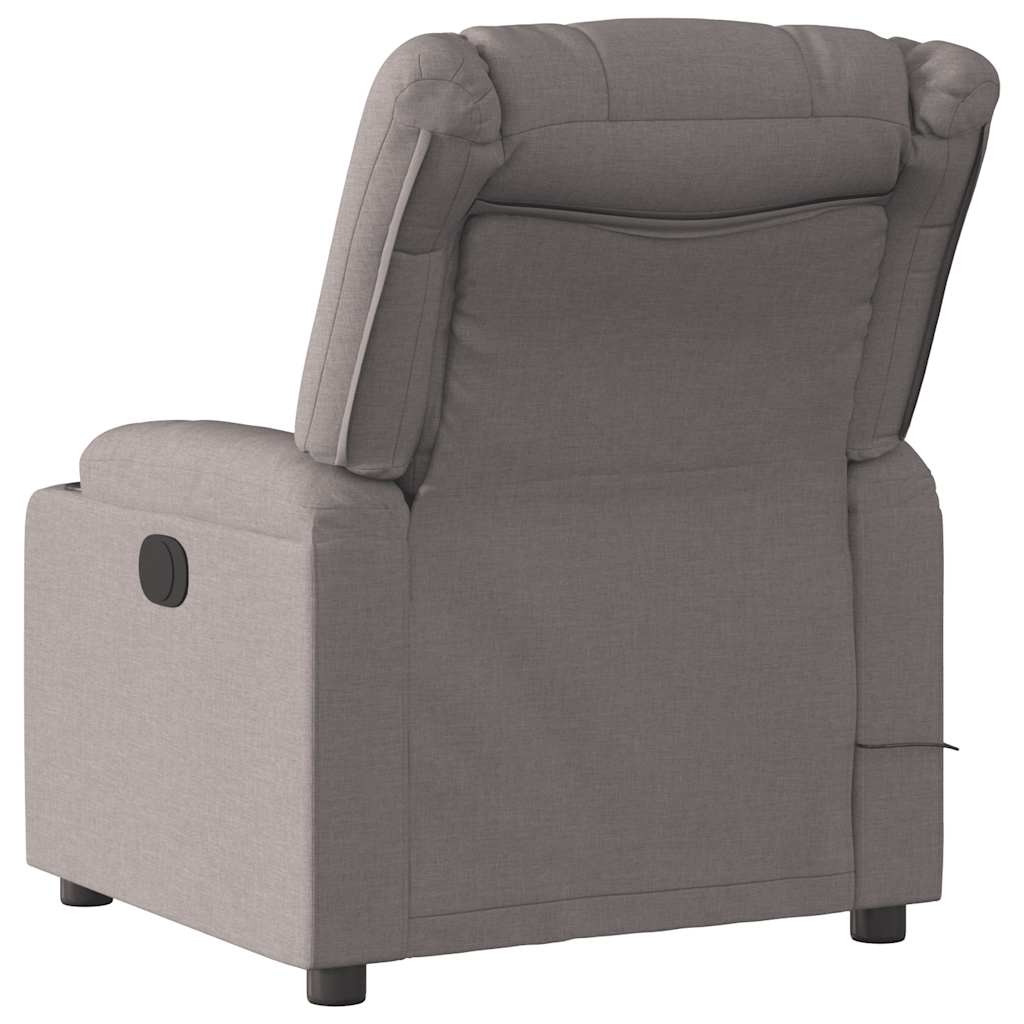 vidaXL Fauteuil de massage taupe en tissu