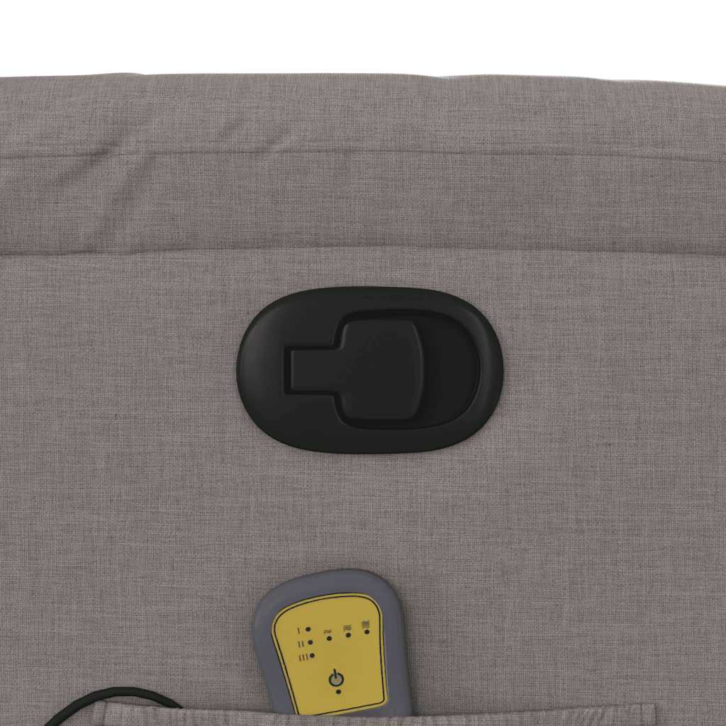 vidaXL Fauteuil de massage taupe en tissu