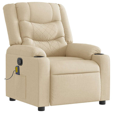 vidaXL Fauteuil de massage crème tissu
