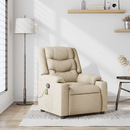 vidaXL Fauteuil de massage crème tissu