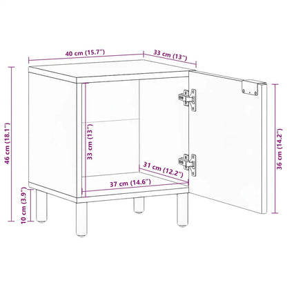 vidaXL Nachttisch Schwarz 40x33x46 cm Massivholz Mango