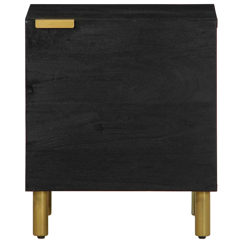 vidaXL Nachttisch Schwarz 40x33x46 cm Massivholz Mango