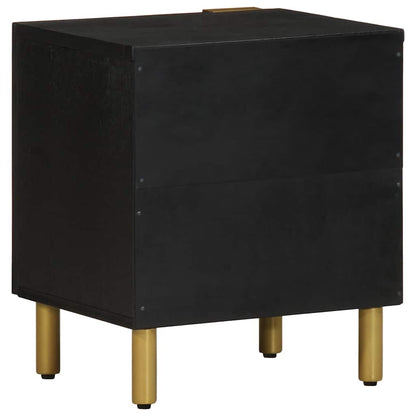 vidaXL Nachttisch Schwarz 40x33x46 cm Massivholz Mango