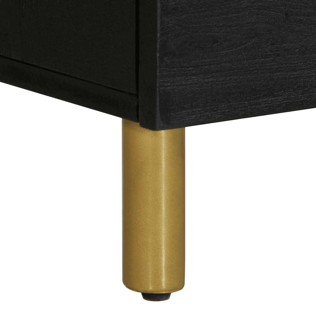 vidaXL Nachttisch Schwarz 40x33x46 cm Massivholz Mango