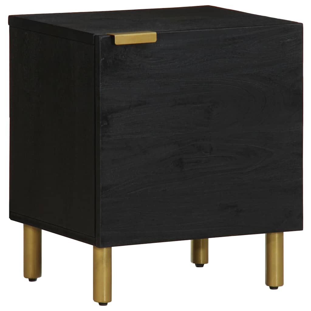 vidaXL Nachttische 2 Stk. Schwarz 40x33x46 cm Massivholz Mango