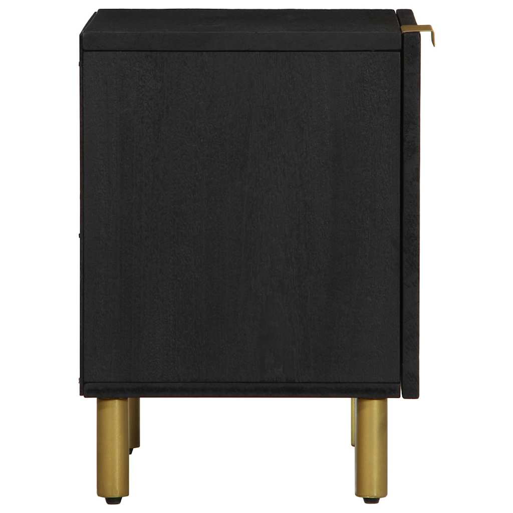 vidaXL Nachttische 2 Stk. Schwarz 40x33x46 cm Massivholz Mango