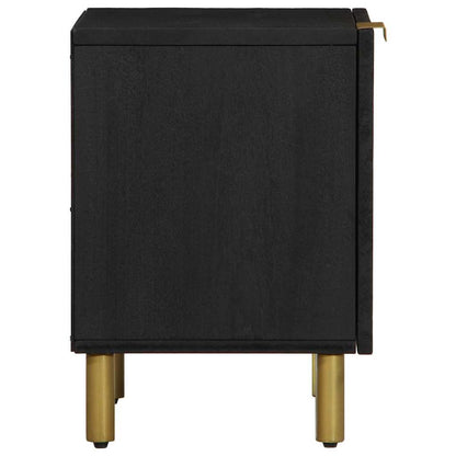 vidaXL Nachttische 2 Stk. Schwarz 40x33x46 cm Massivholz Mango