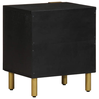 vidaXL Nachttische 2 Stk. Schwarz 40x33x46 cm Massivholz Mango