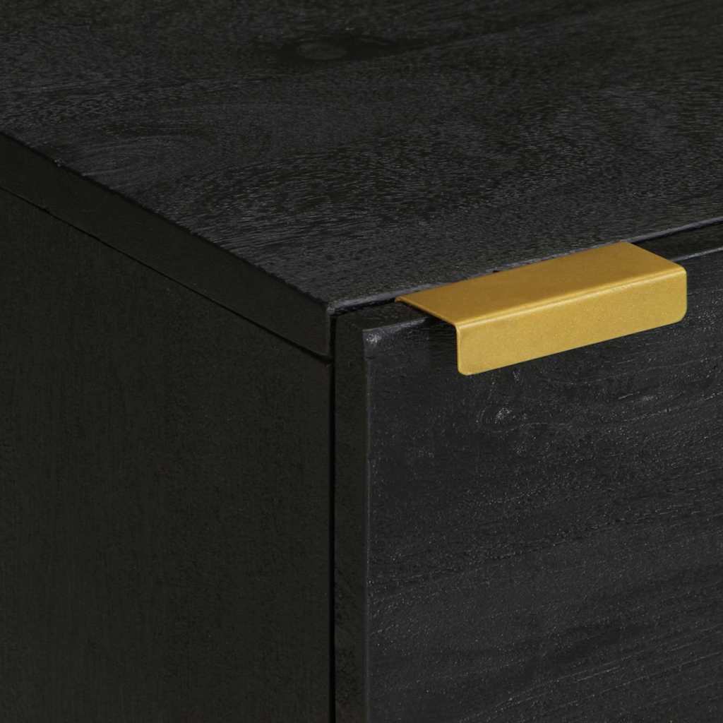vidaXL Nachttische 2 Stk. Schwarz 40x33x46 cm Massivholz Mango