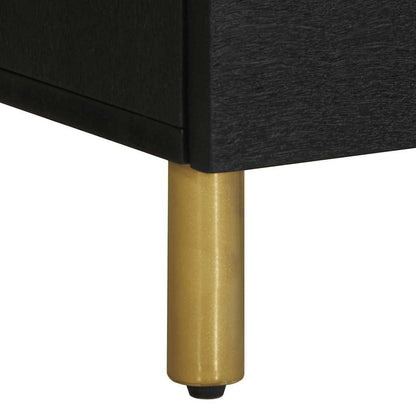 vidaXL Nachttisch Schwarz 40x33x46 cm Massivholz Mango