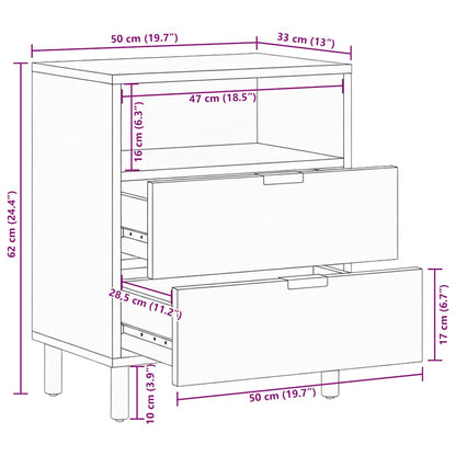 vidaXL Nachttisch Schwarz 50x33x62 cm Holzwerkstoff