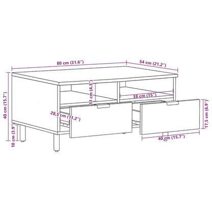 vidaXL Couchtisch Schwarz 80x54x40 cm Holzwerkstoff