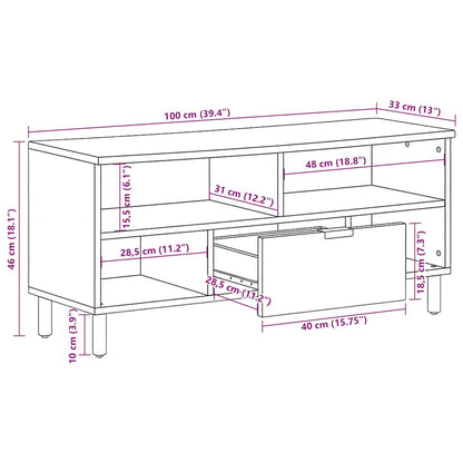 TV-Schrank Schwarz 100x33x46 cm Holzwerkstoff