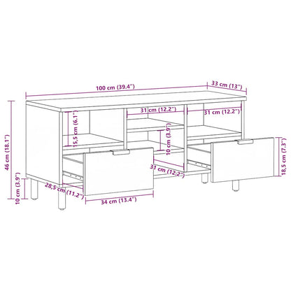 vidaXL TV-Schrank Schwarz 100x33x46 cm Holzwerkstoff