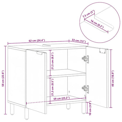 Waschbeckenunterschrank Schwarz 62x33x58 cm Holzwerkstoff