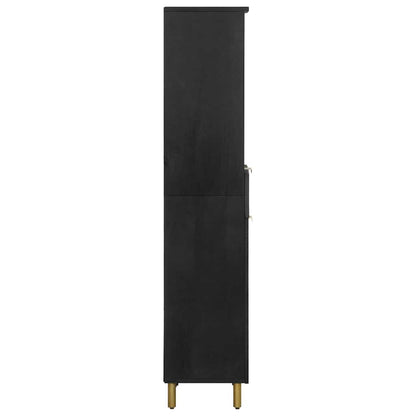 vidaXL Badschrank Schwarz 38x33x160 cm Massivholz Mango