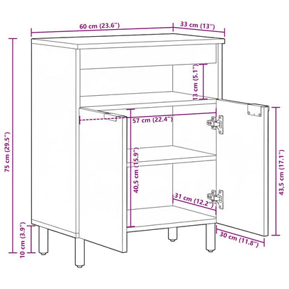 Sideboard Schwarz 60x33x75 cm Holzwerkstoff