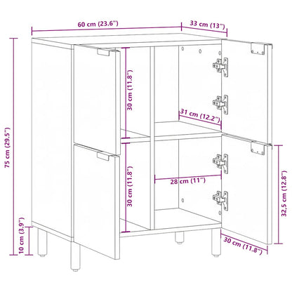 Sideboard Schwarz 60x33x75 cm Holzwerkstoff