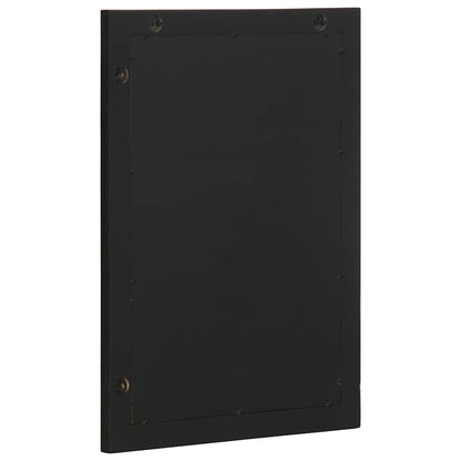 vidaXL Badspiegel Schwarz 50x70x2,5 cm Holzwerkstoff und Messing