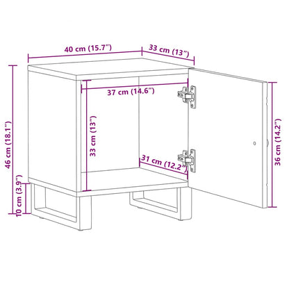 vidaXL Nachttisch Schwarz 40x33x46 cm Massivholz Mango