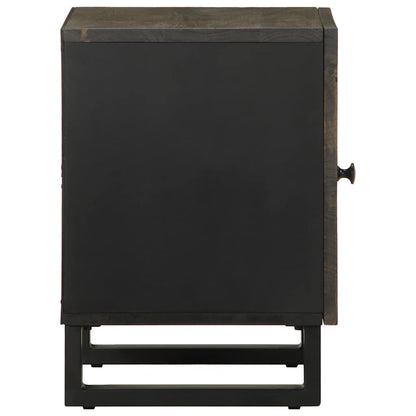 vidaXL Nachttisch Schwarz 40x33x46 cm Massivholz Mango