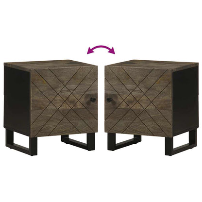 Nachttisch Schwarz 40x33x46 cm Massivholz Mango