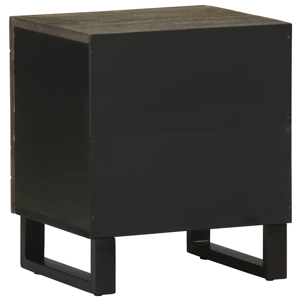 vidaXL Nachttische 2 Stk. Schwarz 40x33x46 cm Massivholz Mango