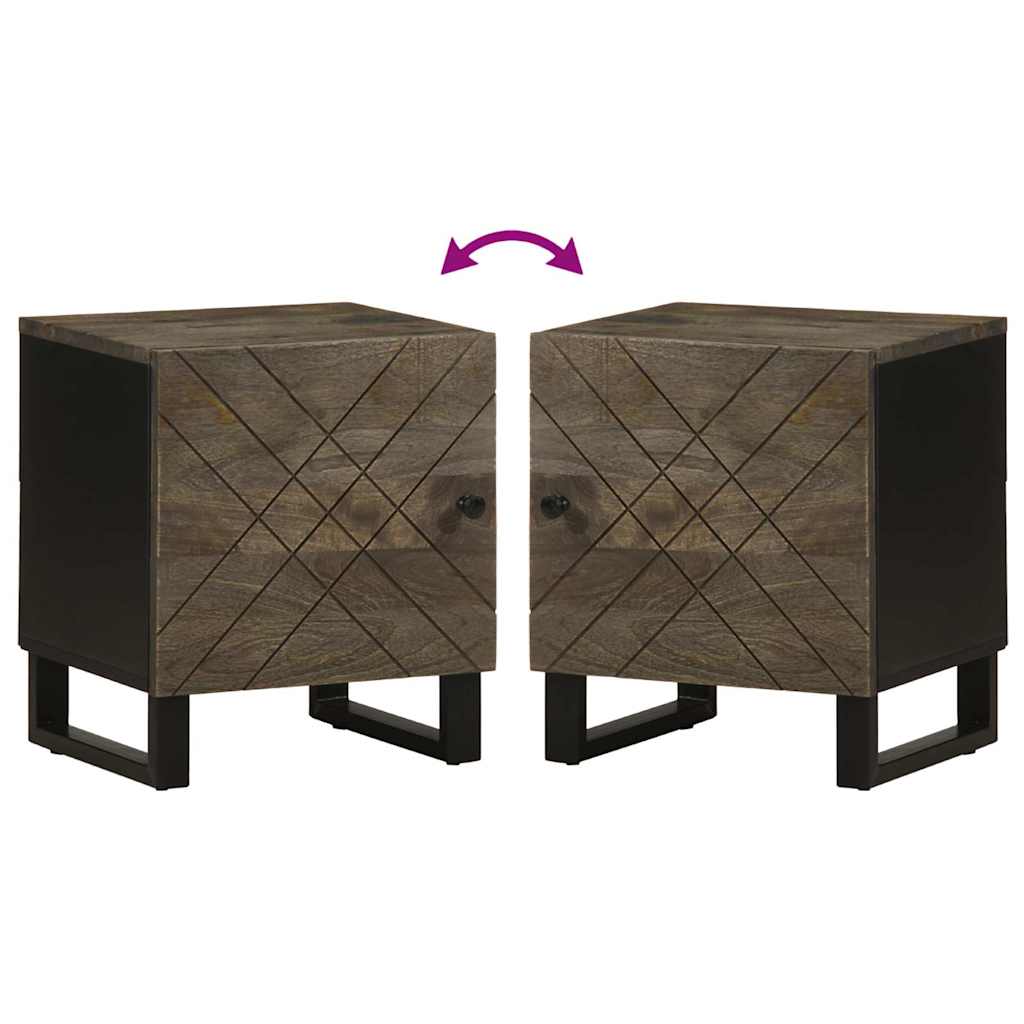 vidaXL Nachttische 2 Stk. Schwarz 40x33x46 cm Massivholz Mango