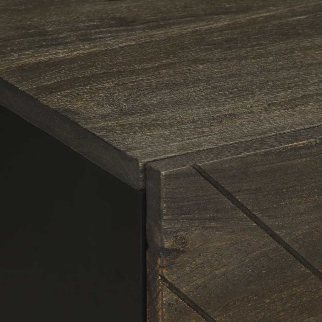 vidaXL Nachttische 2 Stk. Schwarz 40x33x46 cm Massivholz Mango