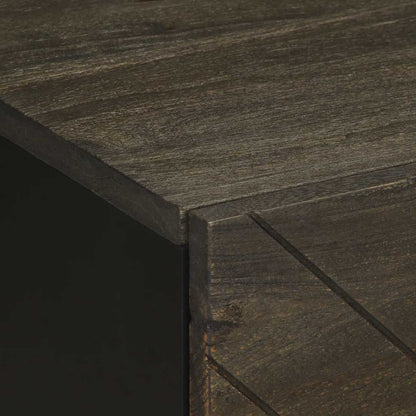 vidaXL Nachttische 2 Stk. Schwarz 40x33x46 cm Massivholz Mango