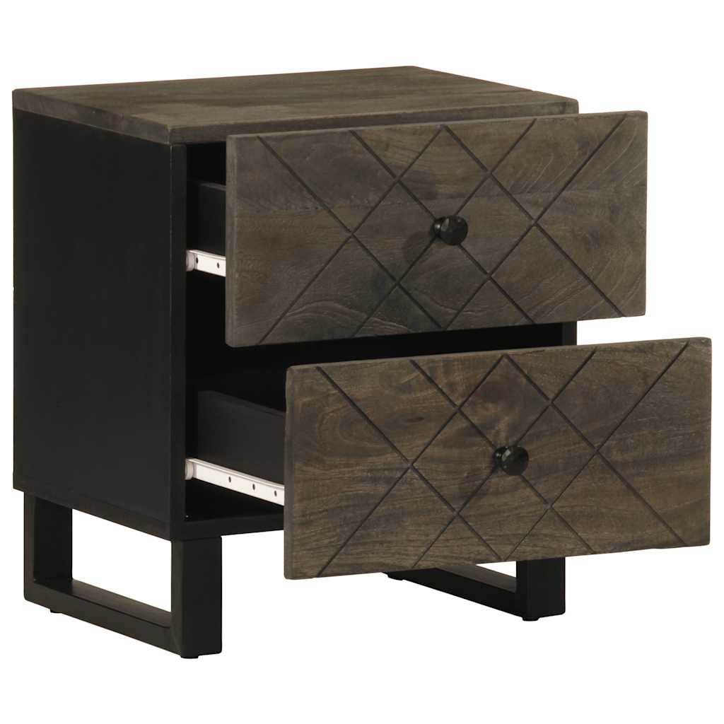 vidaXL Nachttisch Schwarz 40x33x46 cm Massivholz Mango