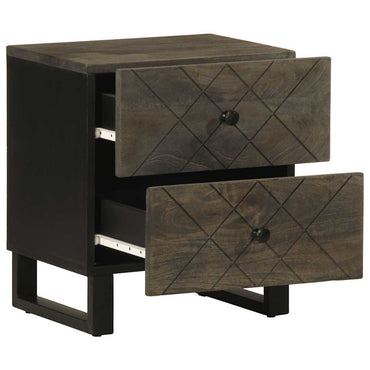 vidaXL Nachttisch Schwarz 40x33x46 cm Massivholz Mango