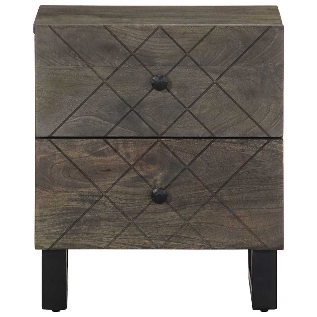 vidaXL Nachttisch Schwarz 40x33x46 cm Massivholz Mango