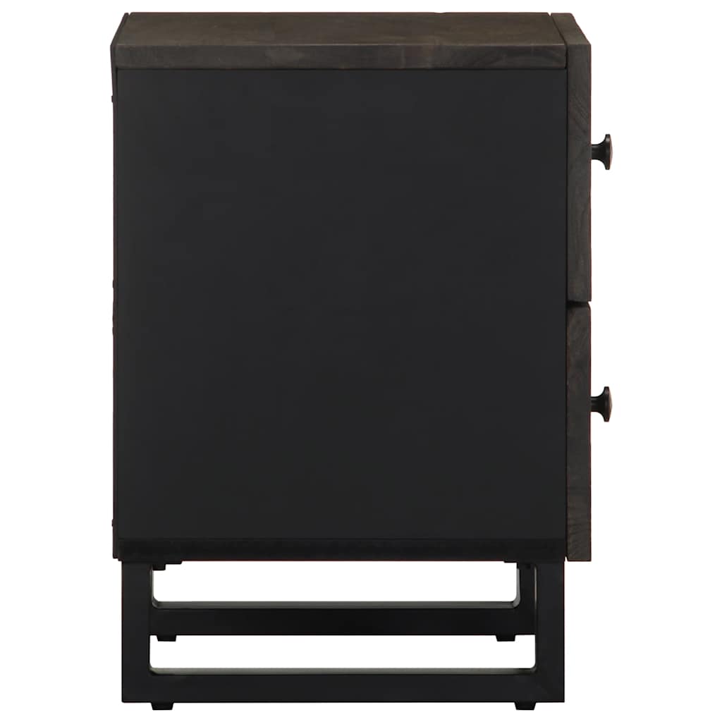 vidaXL Nachttisch Schwarz 40x33x46 cm Massivholz Mango