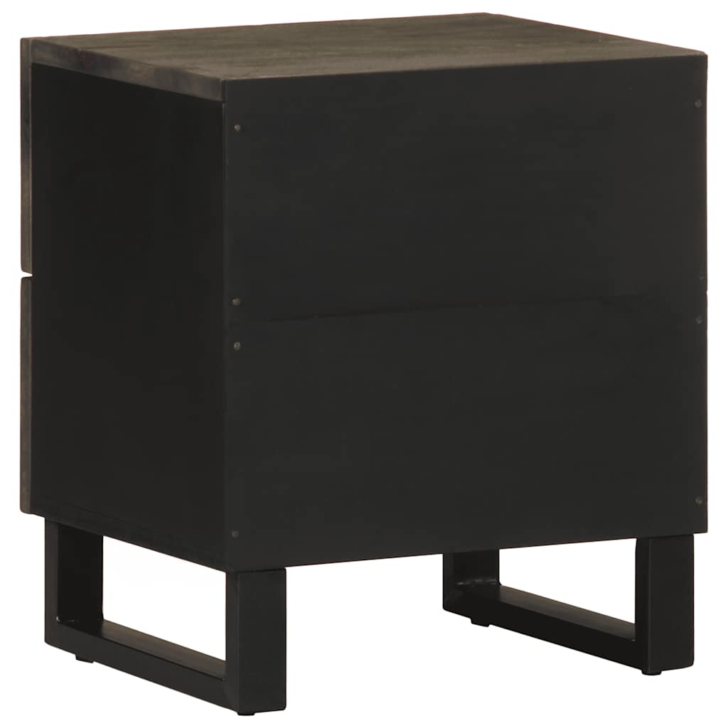vidaXL Nachttisch Schwarz 40x33x46 cm Massivholz Mango