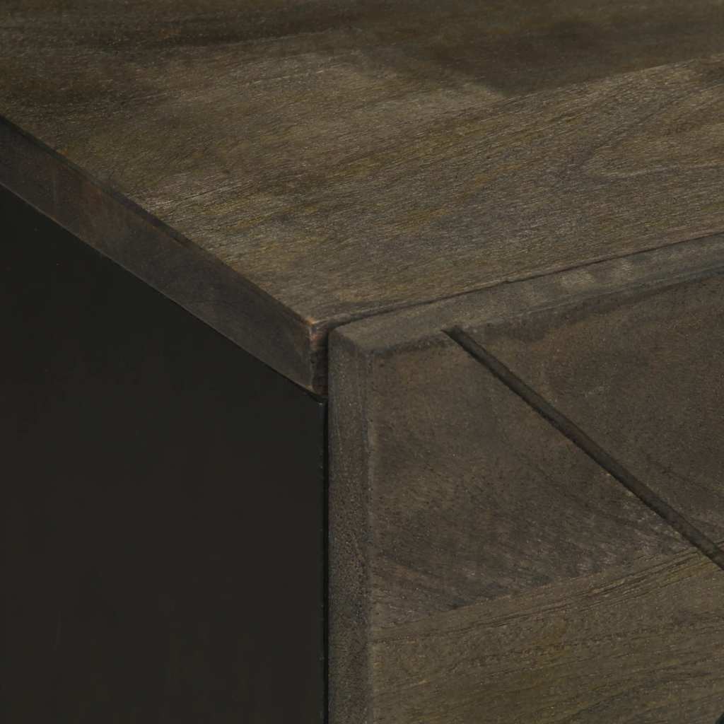 vidaXL Nachttisch Schwarz 40x33x46 cm Massivholz Mango