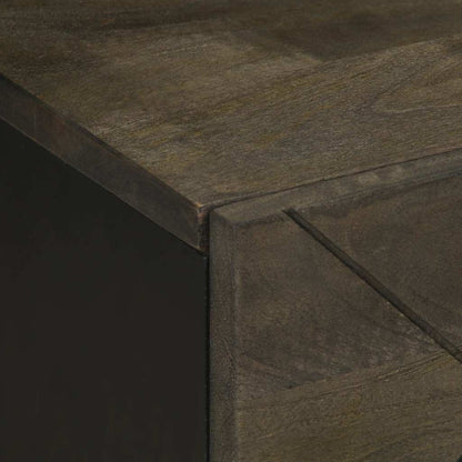 vidaXL Nachttisch Schwarz 40x33x46 cm Massivholz Mango