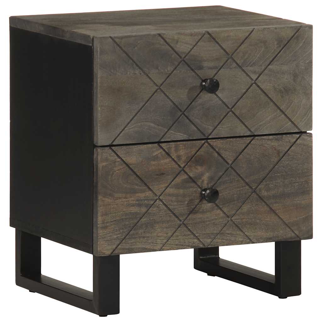 vidaXL Nachttische 2 Stk. Schwarz 40x33x46 cm Massivholz Mango