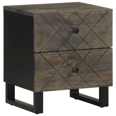 vidaXL Nachttische 2 Stk. Schwarz 40x33x46 cm Massivholz Mango
