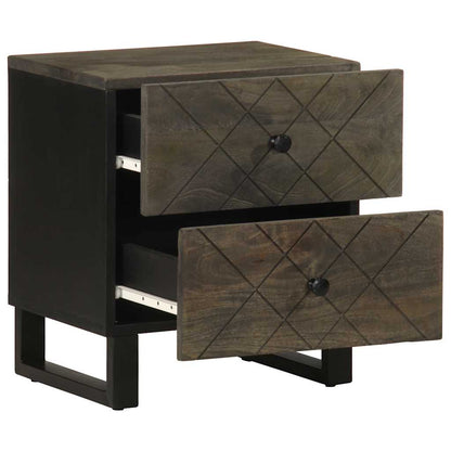 vidaXL Nachttische 2 Stk. Schwarz 40x33x46 cm Massivholz Mango