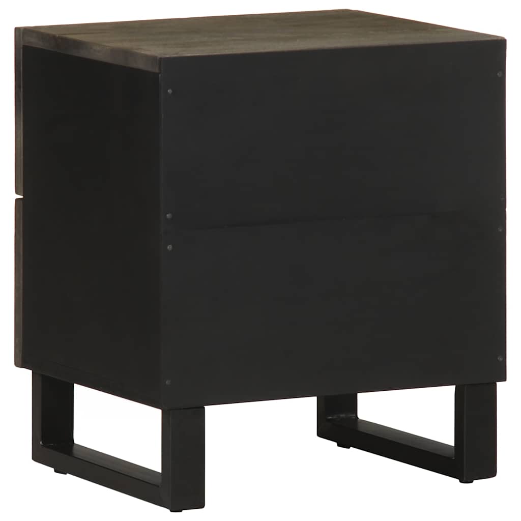 vidaXL Nachttische 2 Stk. Schwarz 40x33x46 cm Massivholz Mango