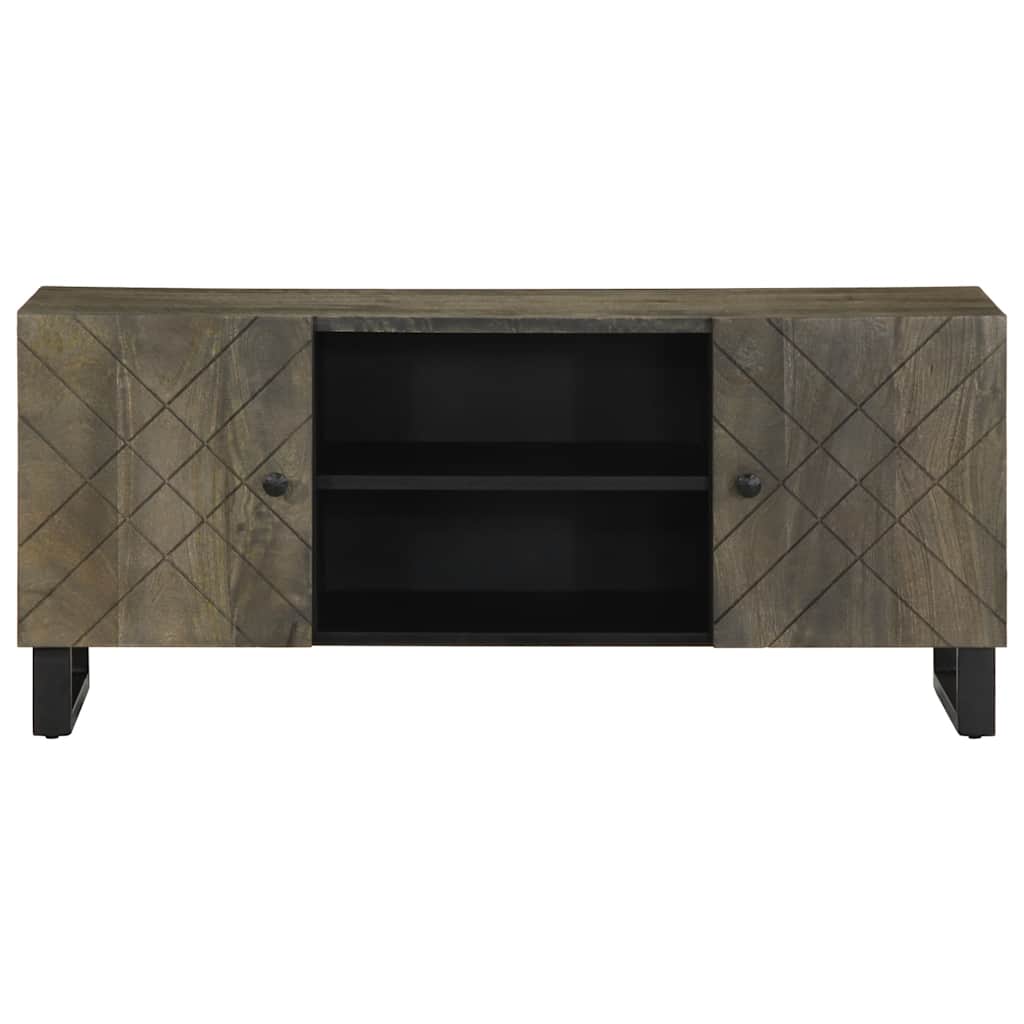 vidaXL TV-Schrank Schwarz 105x33x46 cm Massivholz Mango