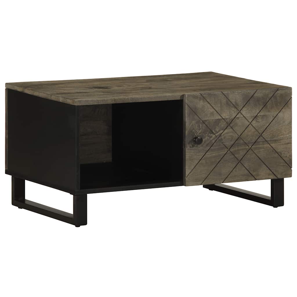 vidaXL Table basse Noir 80x50x40 cm Bois de manguier massif